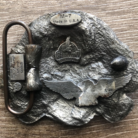 Vintage 1995 Bad to the Bone Belt Buckle Made In USA Biker Siskiyou - Picture 3 of 4